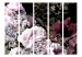Room Separator Vintage Garden II (5-piece) - pink flowers and leaves on a black background 124025 additionalThumb 3