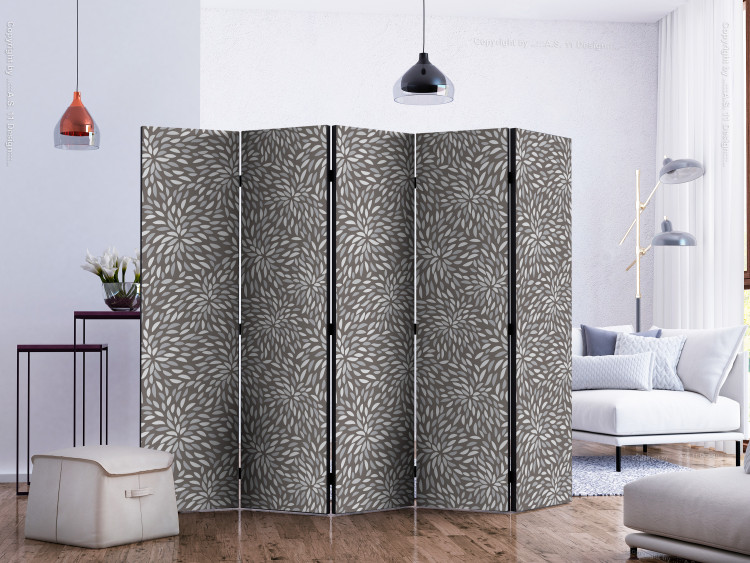 Room Divider Grains II (5-piece) - background in a repeatable pattern in gray tones 124325 additionalImage 2