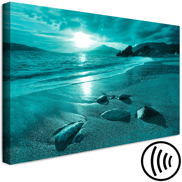 Canvas Sunset in turquoise - sea landscape with a sandy beach 125025 additionalImage 6