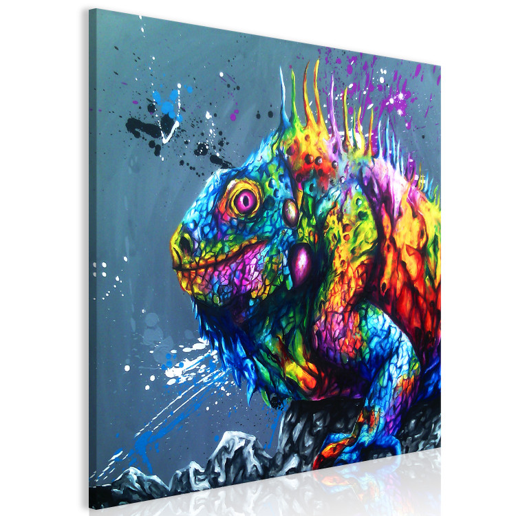 Canvas Colourful Iguana (1 Part) Square 127025 additionalImage 2