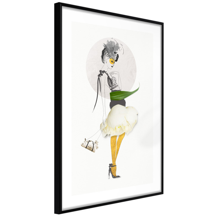 Wall Poster Yellow Stockings - abstract silhouette of a woman with flower accents 127525 additionalImage 6