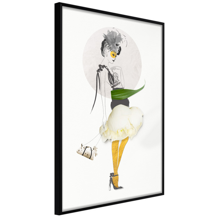 Wall Poster Yellow Stockings - abstract silhouette of a woman with flower accents 127525 additionalImage 11