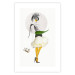 Wall Poster Yellow Stockings - abstract silhouette of a woman with flower accents 127525 additionalThumb 19