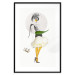 Wall Poster Yellow Stockings - abstract silhouette of a woman with flower accents 127525 additionalThumb 15