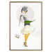 Wall Poster Yellow Stockings - abstract silhouette of a woman with flower accents 127525 additionalThumb 17