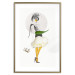 Wall Poster Yellow Stockings - abstract silhouette of a woman with flower accents 127525 additionalThumb 14