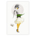 Wall Poster Yellow Stockings - abstract silhouette of a woman with flower accents 127525