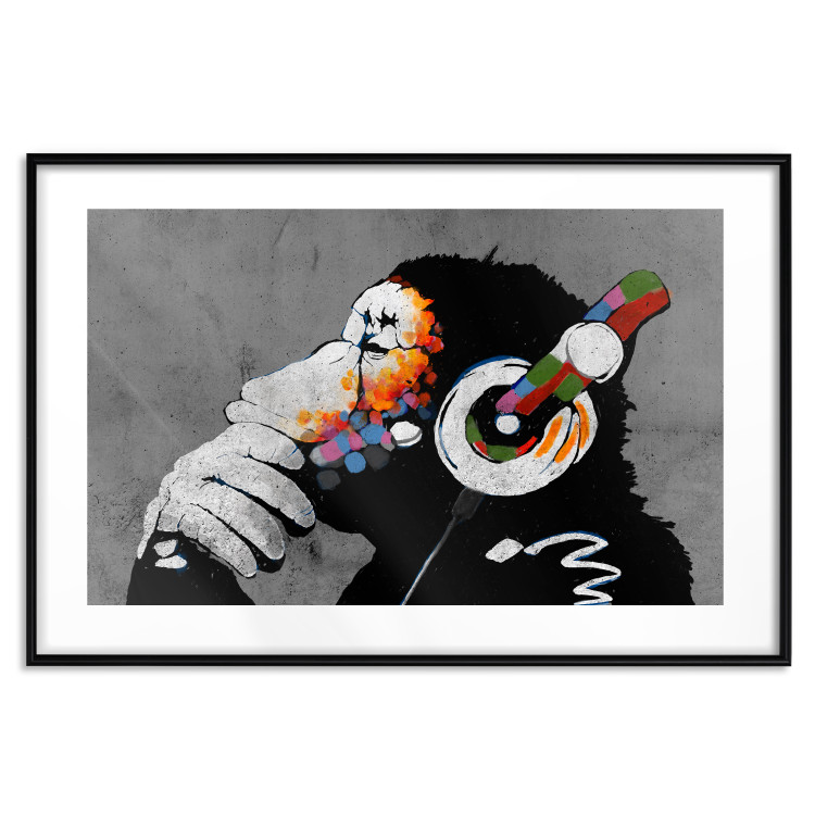 Wall Poster Hot Rhythms - graffiti composition with animal listening to music 128925 additionalImage 15