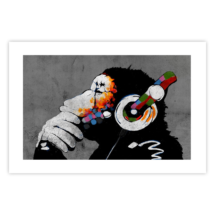 Wall Poster Hot Rhythms - graffiti composition with animal listening to music 128925 additionalImage 19