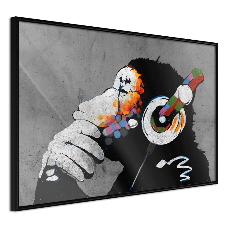 Wall Poster Hot Rhythms - graffiti composition with animal listening to music 128925 additionalImage 11