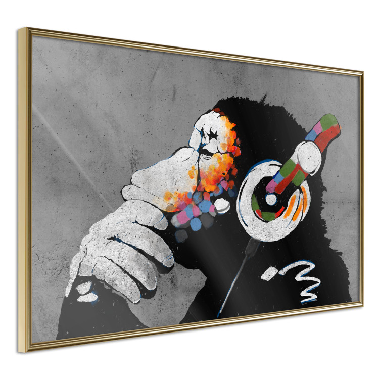 Wall Poster Hot Rhythms - graffiti composition with animal listening to music 128925 additionalImage 14