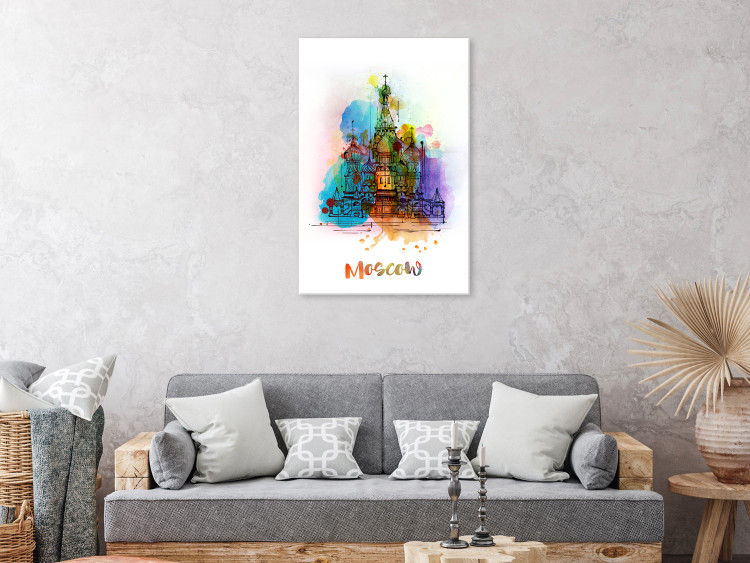Canvas Print Colorful Moscow (1-part) vertical - abstract architecture 129325 additionalImage 3
