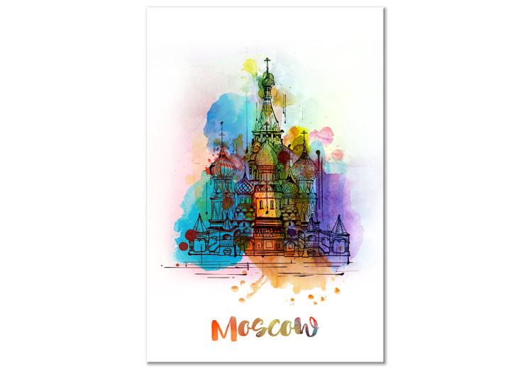 Canvas Print Colorful Moscow (1-part) vertical - abstract architecture 129325