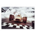 Poster Target - sports composition with racing car and billows of smoke 129425