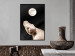 Poster Moon and Statue - whimsical sculpture without half of the head on a black background 129725 additionalThumb 4