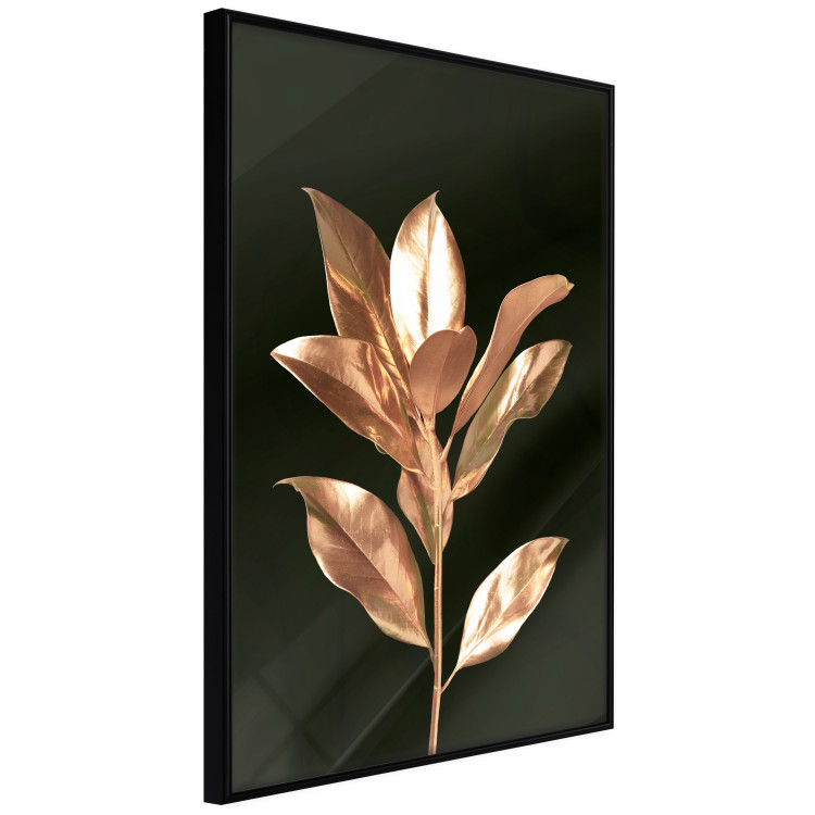 Wall Poster Extraordinary Twig - plant composition of golden leaves on a black background 130525 additionalImage 13
