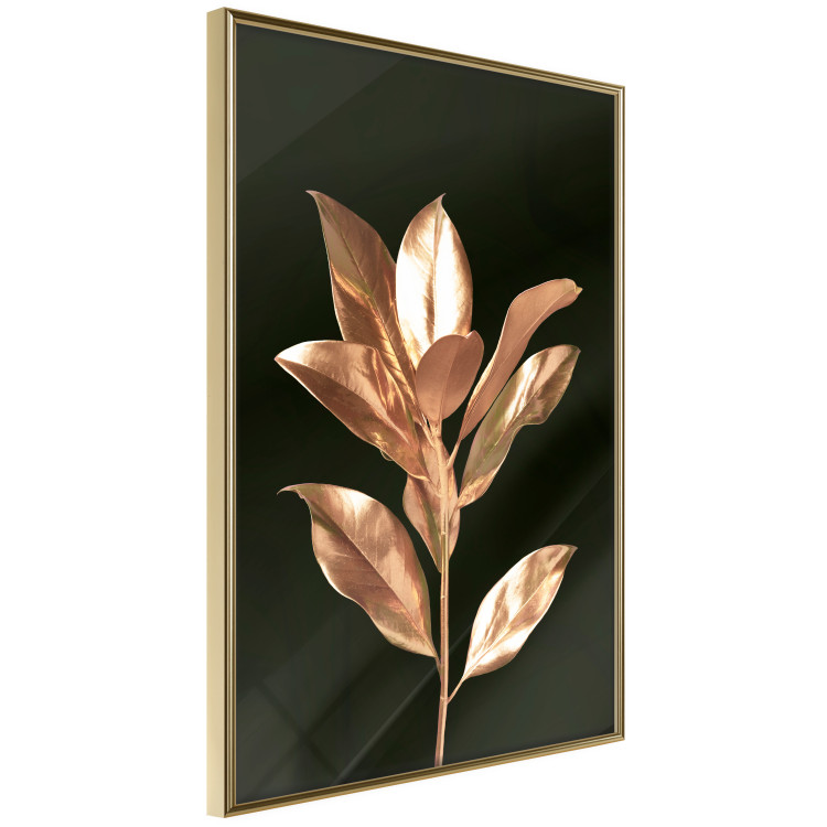 Wall Poster Extraordinary Twig - plant composition of golden leaves on a black background 130525 additionalImage 14