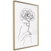 Poster Sensual Blossom - line art of a woman and flowers with a flower on a light background 130825 additionalThumb 12
