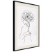 Poster Sensual Blossom - line art of a woman and flowers with a flower on a light background 130825 additionalThumb 2
