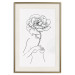 Poster Sensual Blossom - line art of a woman and flowers with a flower on a light background 130825 additionalThumb 20