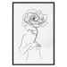 Poster Sensual Blossom - line art of a woman and flowers with a flower on a light background 130825 additionalThumb 18
