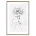 Poster Sensual Blossom - line art of a woman and flowers with a flower on a light background 130825 additionalThumb 14