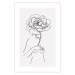 Poster Sensual Blossom - line art of a woman and flowers with a flower on a light background 130825 additionalThumb 19