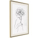 Poster Sensual Blossom - line art of a woman and flowers with a flower on a light background 130825 additionalThumb 3