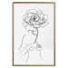 Poster Sensual Blossom - line art of a woman and flowers with a flower on a light background 130825 additionalThumb 21