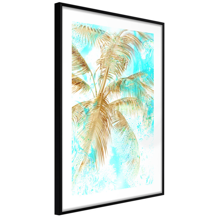 Wall Poster Golden Caribbean - blue tropical landscape with golden palm trees 131825 additionalImage 8