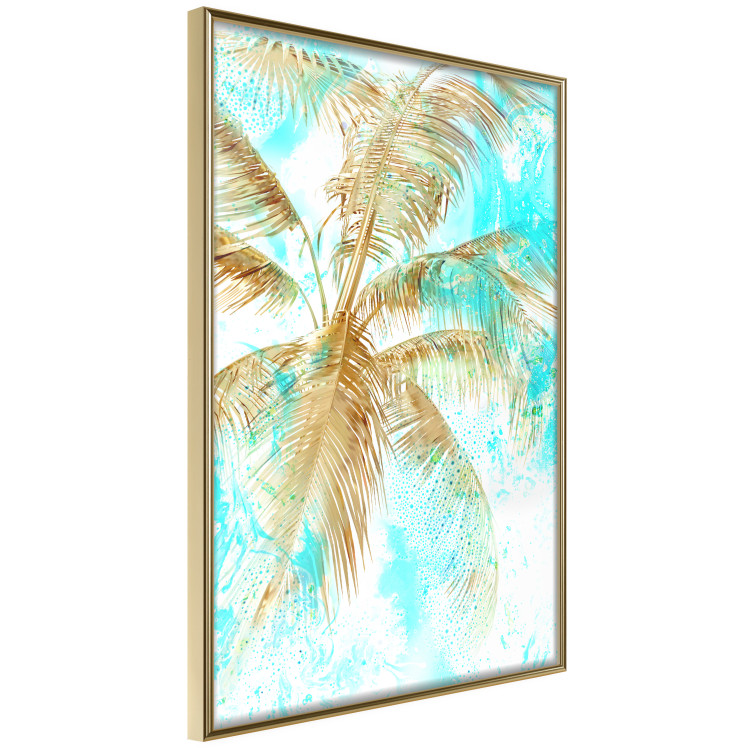 Wall Poster Golden Caribbean - blue tropical landscape with golden palm trees 131825 additionalImage 12