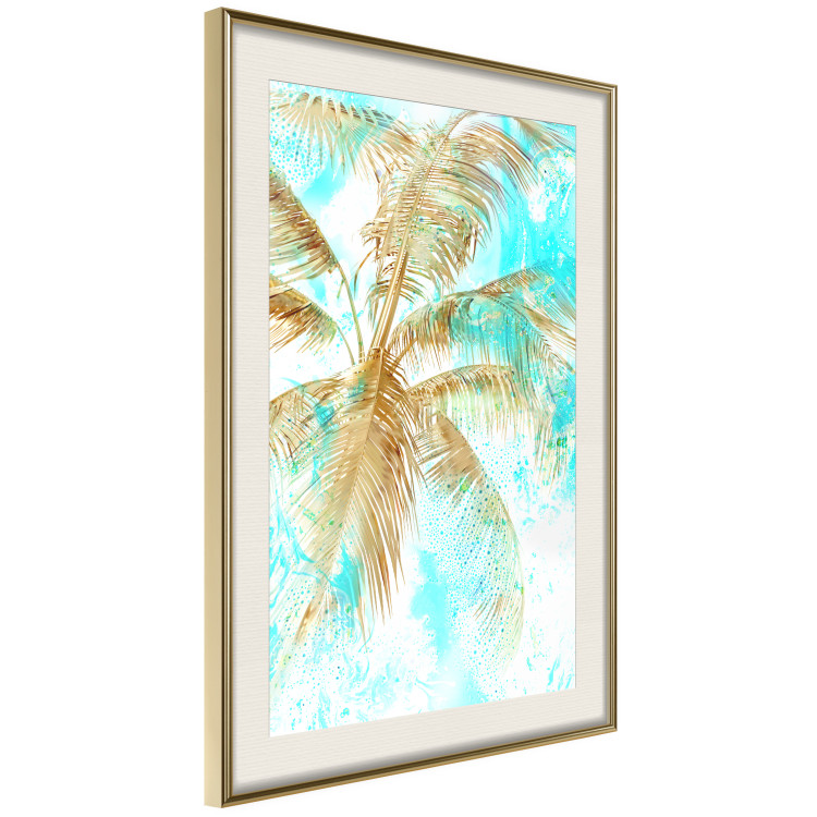 Wall Poster Golden Caribbean - blue tropical landscape with golden palm trees 131825 additionalImage 3