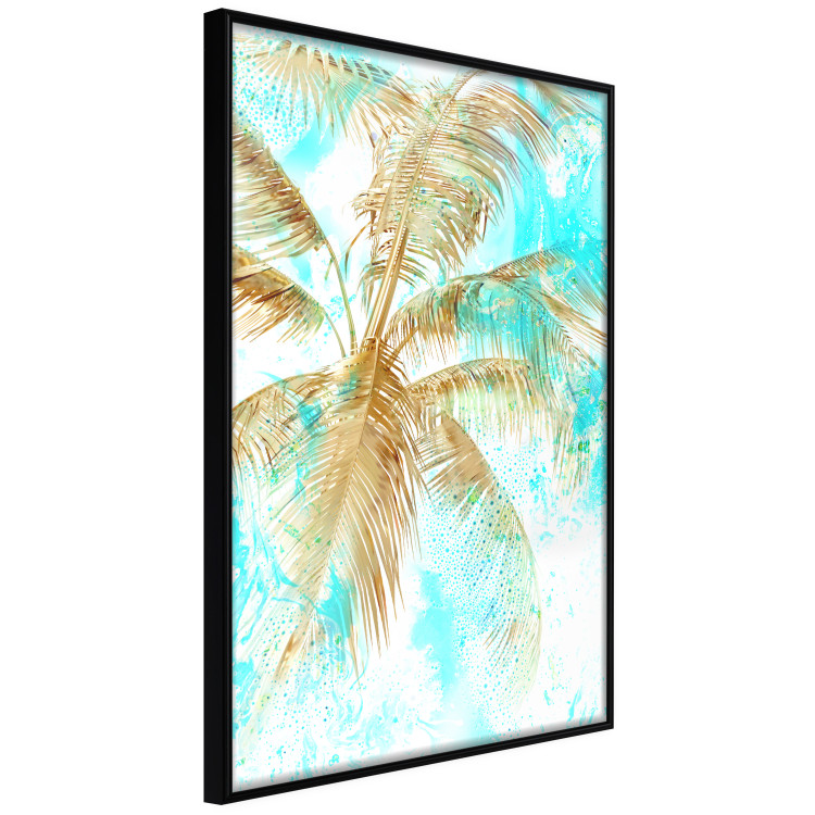 Wall Poster Golden Caribbean - blue tropical landscape with golden palm trees 131825 additionalImage 13
