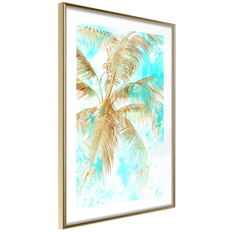 Wall Poster Golden Caribbean - blue tropical landscape with golden palm trees 131825 additionalImage 9