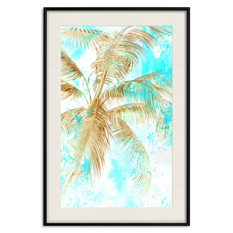 Wall Poster Golden Caribbean - blue tropical landscape with golden palm trees 131825 additionalImage 20