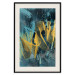 Poster Golden Waves - golden waves on a blue texture in an abstract style 131925 additionalThumb 19
