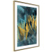 Poster Golden Waves - golden waves on a blue texture in an abstract style 131925 additionalThumb 7