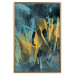 Poster Golden Waves - golden waves on a blue texture in an abstract style 131925 additionalThumb 21