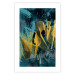 Poster Golden Waves - golden waves on a blue texture in an abstract style 131925 additionalThumb 19