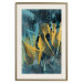 Poster Golden Waves - golden waves on a blue texture in an abstract style 131925 additionalThumb 20