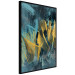 Poster Golden Waves - golden waves on a blue texture in an abstract style 131925 additionalThumb 13