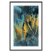 Poster Golden Waves - golden waves on a blue texture in an abstract style 131925 additionalThumb 15