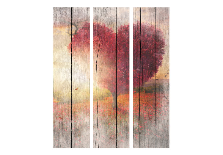 Room Divider Autumn Love (3-piece) - landscape with a heart-shaped tree 132725 additionalImage 3