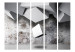 Room Separator Geometric Rain II (5-piece) - abstraction in gray 3D blocks 132925 additionalThumb 3