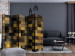 Room Divider Wooden Cubes II (5-piece) - checkered background in dark colors 133025 additionalThumb 4