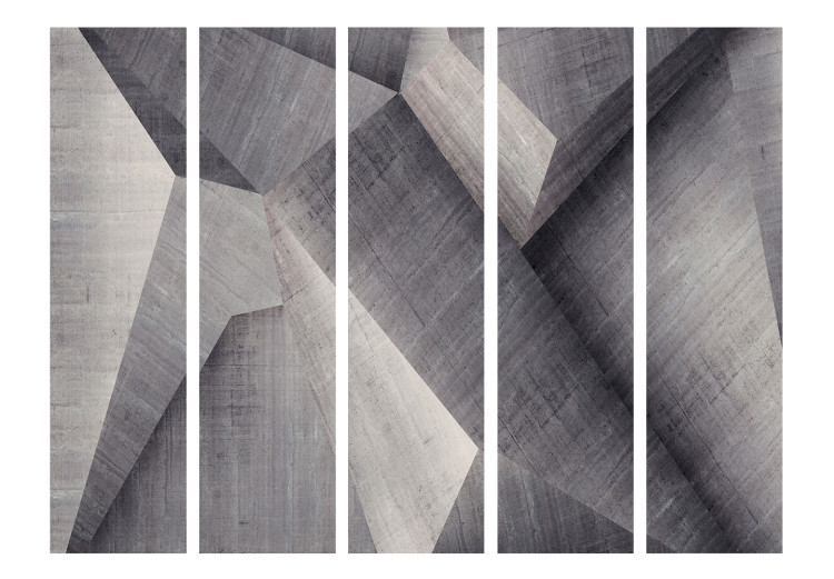 Folding Screen Abstract Concrete Blocks II (5-piece) - geometric gray pattern 133425 additionalImage 3