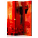 Folding Screen Crimson Prison (5-piece) - simple abstraction in red background 133525