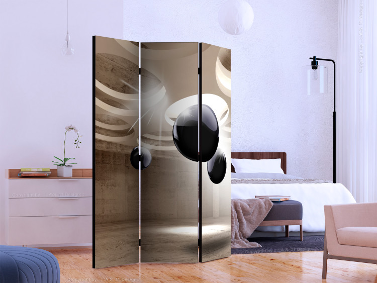 Folding Screen Geometric Brilliance - geometric figures in space with a 3D illusion 133725 additionalImage 2