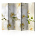 Folding Screen Orchid Branch II - composition of white lily flowers on a light background 133825