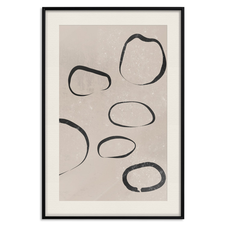 Poster Rain on Sand - abstract circular patterns on a light gray background 134325 additionalImage 19